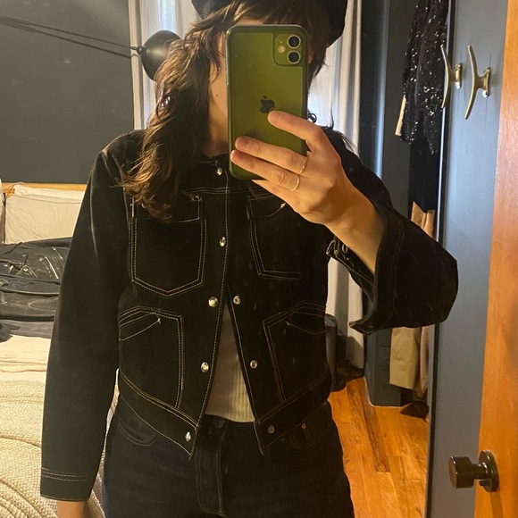 Vintage Black Suede Jacket - Picture 7 of 8